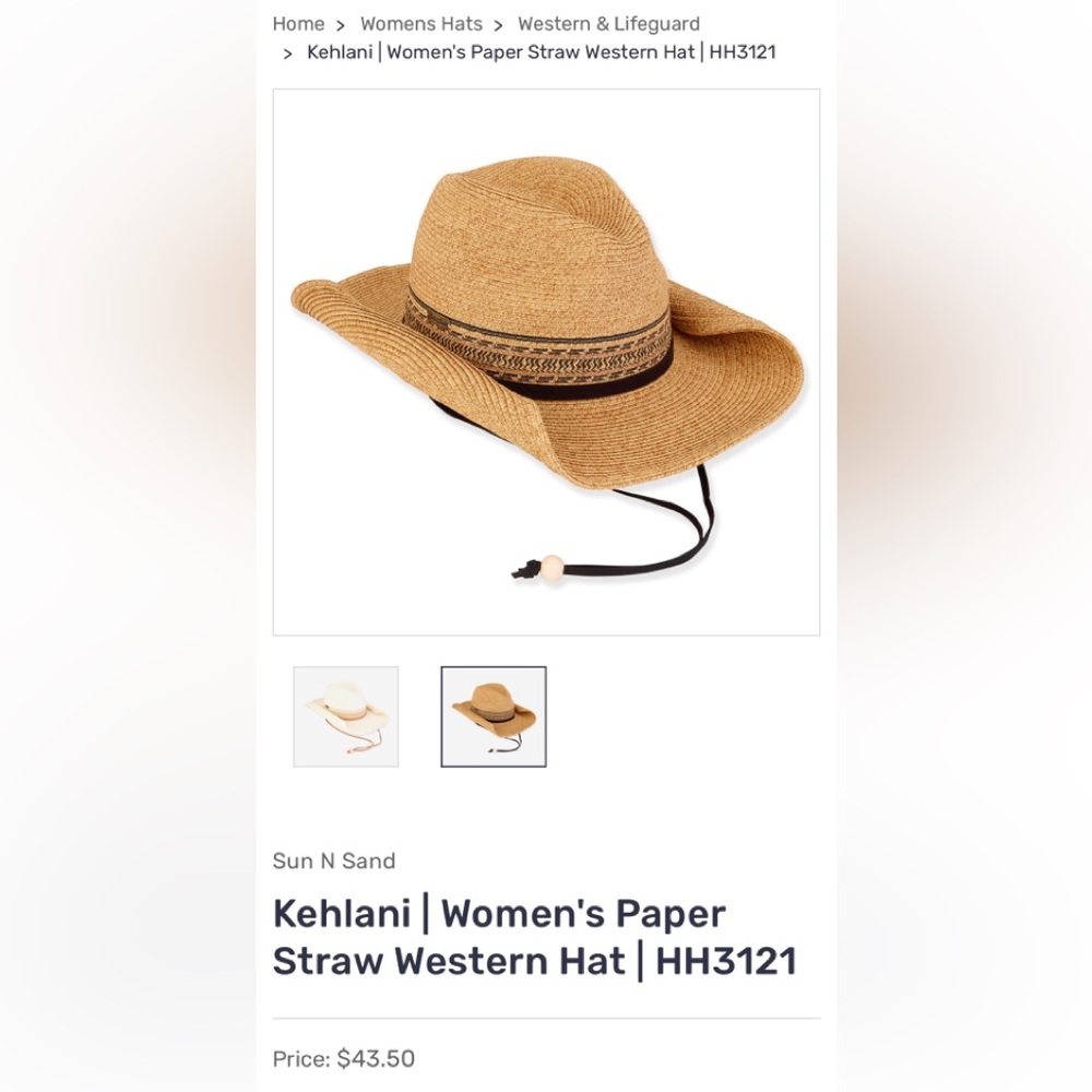 Kehlani Sun Protection Hat with Brown & Black Accents - Picture 5 of 5